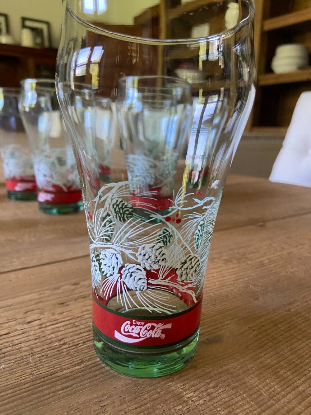 coca cola holiday glasses set, vintage coca cola christmas glasses